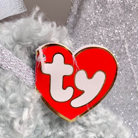 Ty Attic Treasures Sterling Silver Angel 8 1/2" Plush Fully Jointed Teddy Bear - Picture 5 of 7